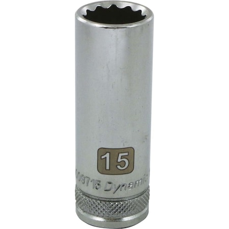 Dynamic 3/8" Drive, 15mm Metric Socket, 12 Points D009715